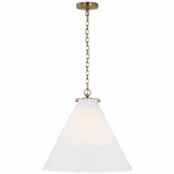 Ava Large Conical Pendant - Antique Brass