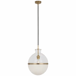Zaney 14" Globe Pendant - Brass With Clear Glass