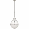 Zaney 14" Globe Pendant - Polished Nickel With Clear Glass