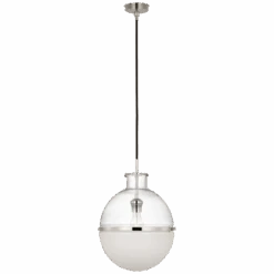 Zaney 14" Globe Pendant - Polished Nickel With Clear Glass