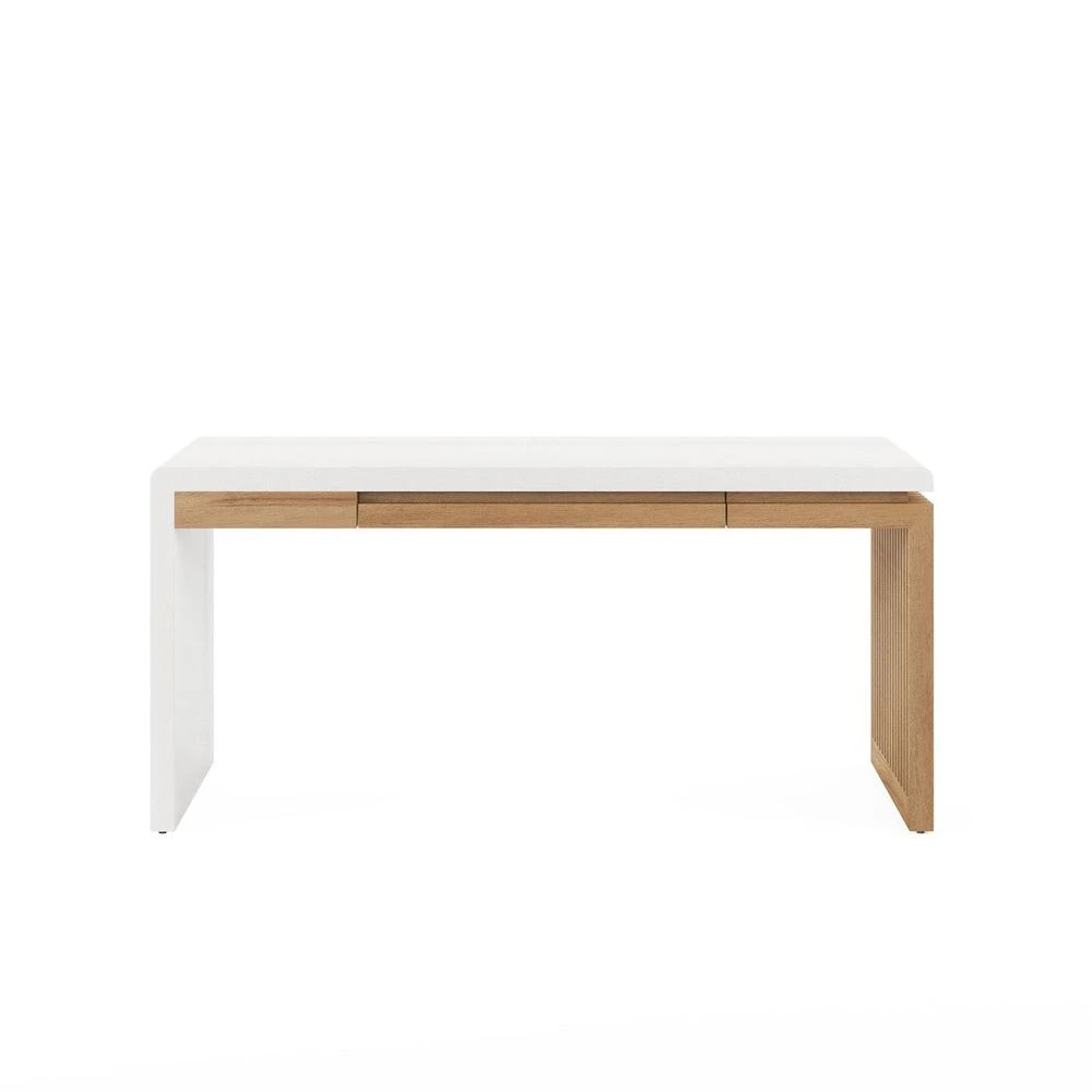 Portico Writing Desk - Brown, White 3 Portico Writing Desk - Brown, White